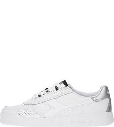 Белые кожаные кеды Diadora