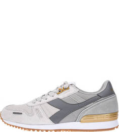 Текстильные кроссовки с замшевыми вставками Diadora