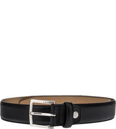Черный ремень из гладкой кожи Lacoste