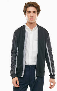 Черная хлопковая куртка-бомбер Armani Exchange