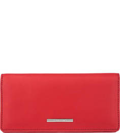 Красный кожаный кошелек с откидным клапаном Gianni Conti