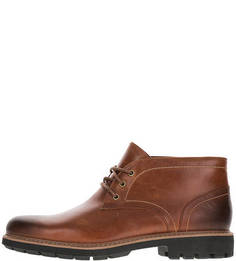 Коричневые кожаные ботинки с каблуком Clarks