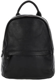 Черный кожаный рюкзак с тонкими лямками Gianni Conti