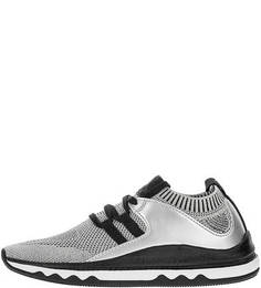 Кроссовки серебристого цвета из текстиля Armani Exchange