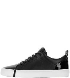 Черные кожаные кеды на шнуровке Armani Exchange