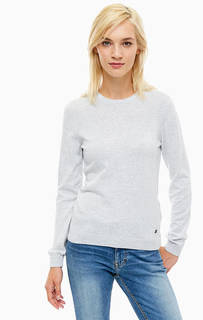 Серый хлопковый джемпер с круглым вырезом Mustang