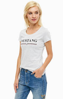 Хлопковая футболка с короткими рукавами Mustang
