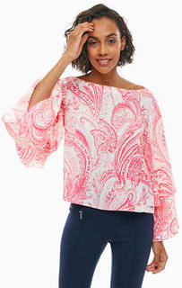 Блуза цвета фуксии с многослойными рукавами Armani Exchange