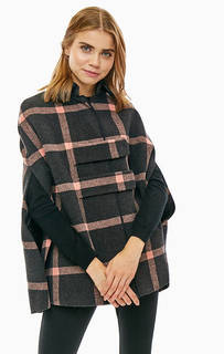 Пончо в клетку с высоким содержанием шерсти Armani Exchange