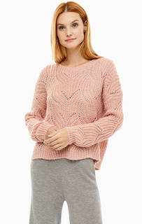 Розовый свитер ажурной вязки Only