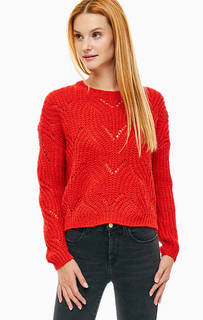 Красный свитер ажурной вязки Only