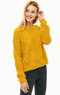 Желтый свитер ажурной вязки Only