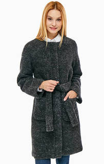 Серое пальто с накладными карманами Only