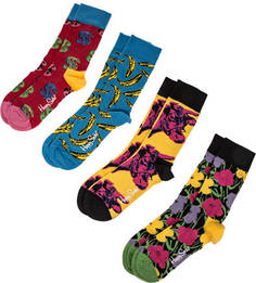 Комплект из четырех пар хлопковых носков Happy Socks