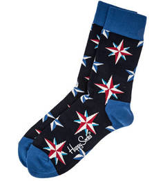 Носки из хлопка синего цвета Happy Socks