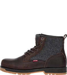 Кожаные ботинки с текстильными вставками Logan Levis®