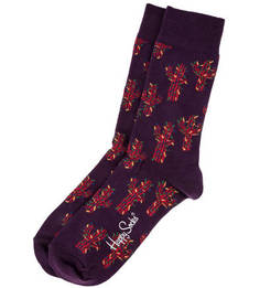 Фиолетовые хлопковые носки Happy Socks