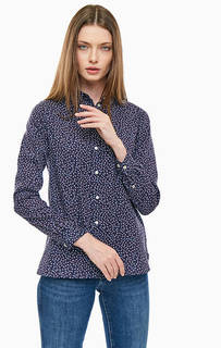 Синяя приталенная рубашка с длинными рукавами Barbour