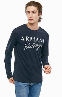 Хлопковая футболка с длинными рукавами Armani Exchange