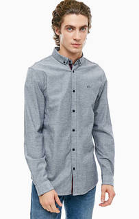 Приталенная хлопковая рубашка с длинными рукавами Armani Exchange