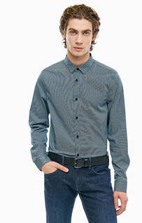 Хлопковая рубашка приталенного кроя в клетку Armani Exchange