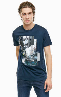 Хлопковая футболка с короткими рукавами Armani Exchange