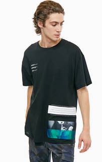 Черная хлопковая футболка с принтом Armani Exchange