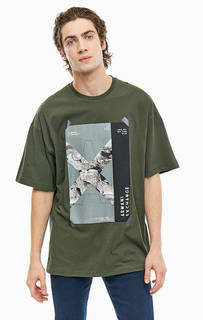 Хлопковая футболка с круглым вырезом Armani Exchange