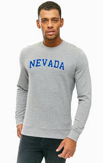 Серый хлопковый свитшот с вышивкой Jack & Jones