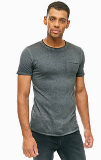 Серая хлопковая футболка с карманом Jack & Jones