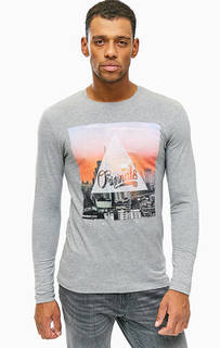 Хлопковая футболка с контрастным принтом Jack & Jones