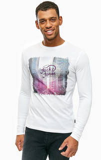 Белая футболка из хлопка с принтом Jack & Jones