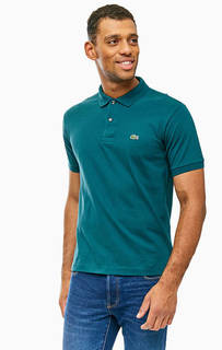 Бирюзовая хлопковая футболка поло Lacoste
