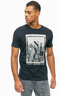 Хлопковая футболка с контрастным принтом Jack & Jones