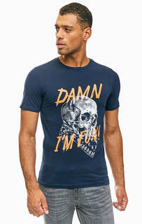 Хлопковая футболка с ярким принтом Jack & Jones