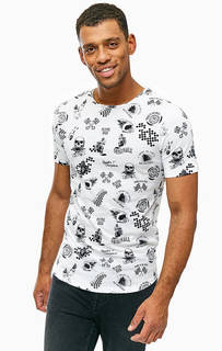 Белая хлопковая футболка с принтом Jack & Jones