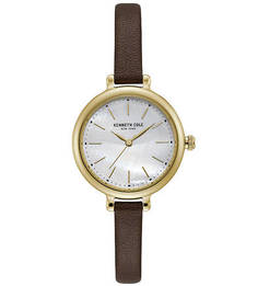 Кварцевые часы с тонким кожаным браслетом CLASSIC Kenneth Cole