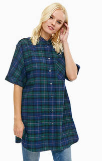 Хлопковая туника-рубашка в клетку Armani Exchange