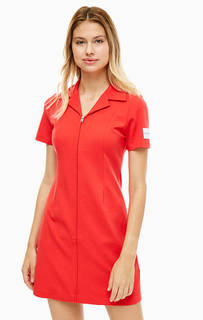 Приталенное трикотажное платье на молнии Calvin Klein Jeans