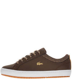 Коричневые кожаные кеды Straightset Lacoste