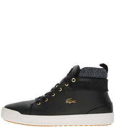 Черные кожаные кеды Explorateur Lacoste