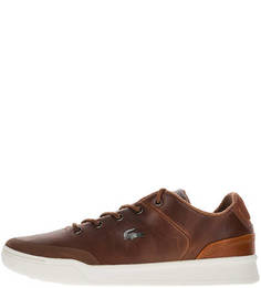 Коричневые кожаные кеды Explorateur Lacoste