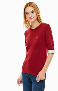 Бордовый джемпер из шерсти и кашемира Lacoste