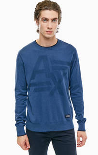 Синий джемпер из хлопка Armani Exchange