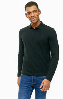 Черная хлопковая футболка поло Lacoste