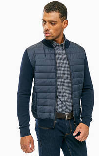 Утепленный синий кардиган на молнии Barbour