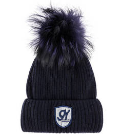 Вязаная шапка с меховым помпоном Noryalli