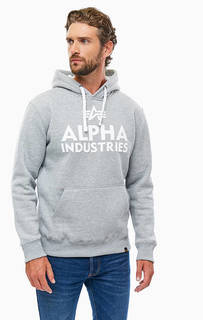 Толстовка из хлопка с логотипом бренда Alpha Industries