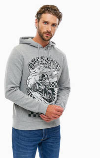 Серая хлопковая толстовка с принтом Jack & Jones