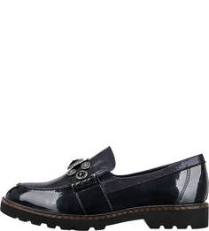 Синие лоферы с декоративной отделкой Tamaris